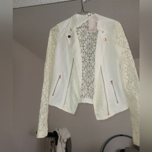 Candies Lace Cream Dress Kacket